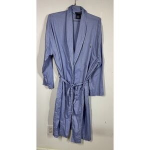 Polo Ralph Lauren Pinpoint Oxford Cloth 100% Cotton Shawl Collar Robe L/XL Blue